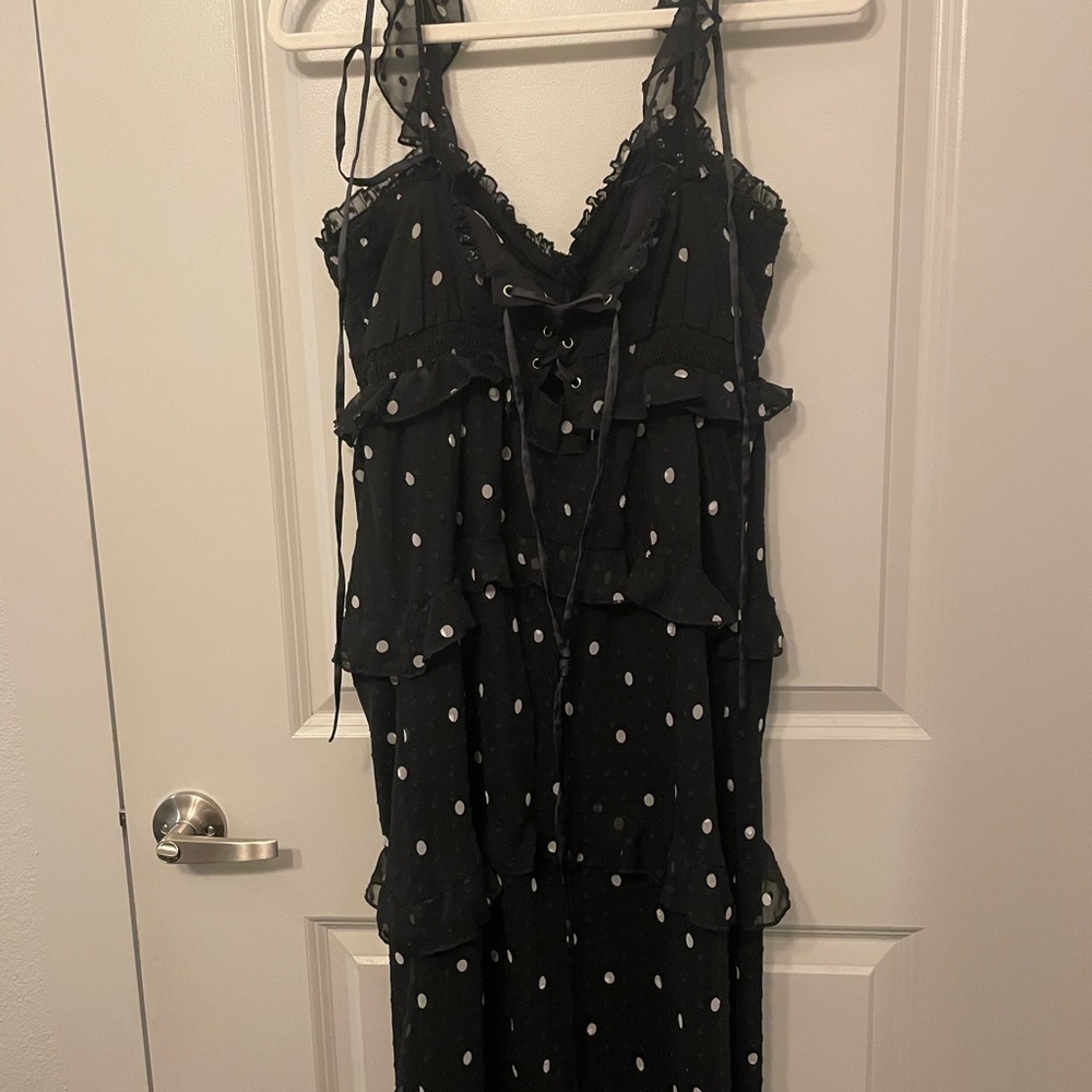 Maternity polka dot midi dress